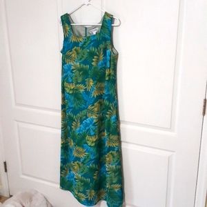 Dress maxi 14 great leave print green/blues/yellow #vacation #cruisewear #pool
